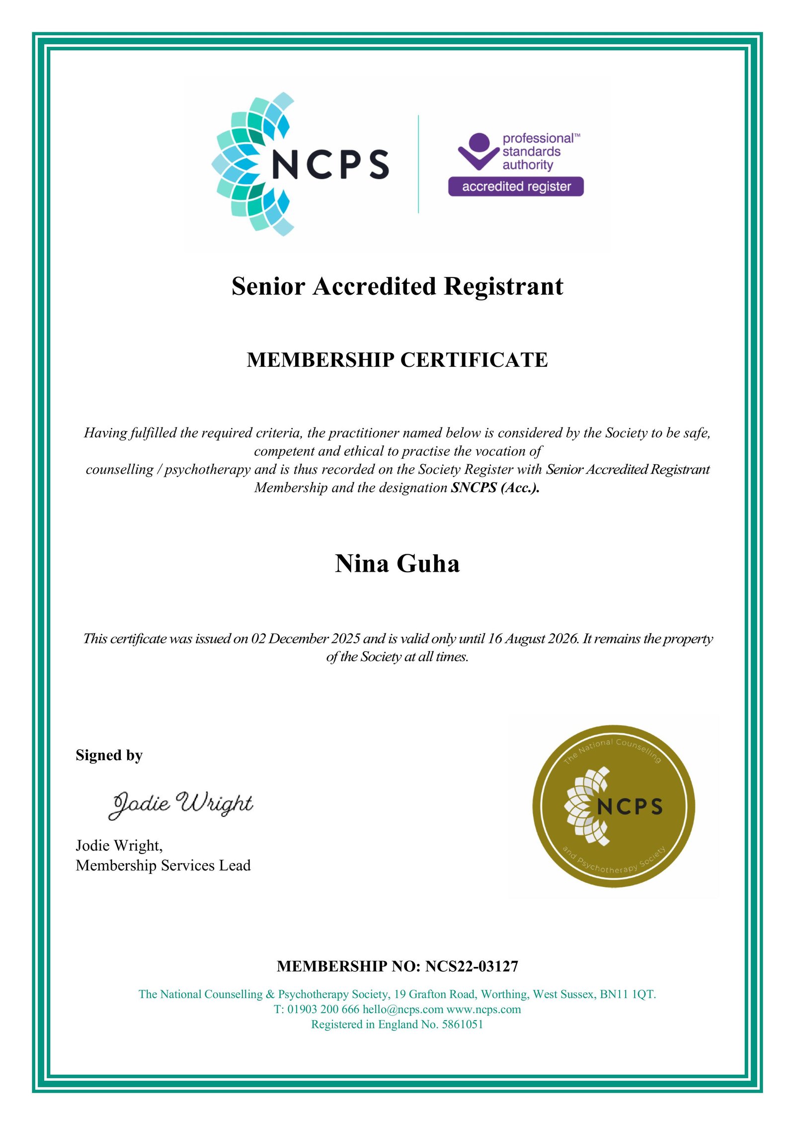 Training Document - Nina Guha