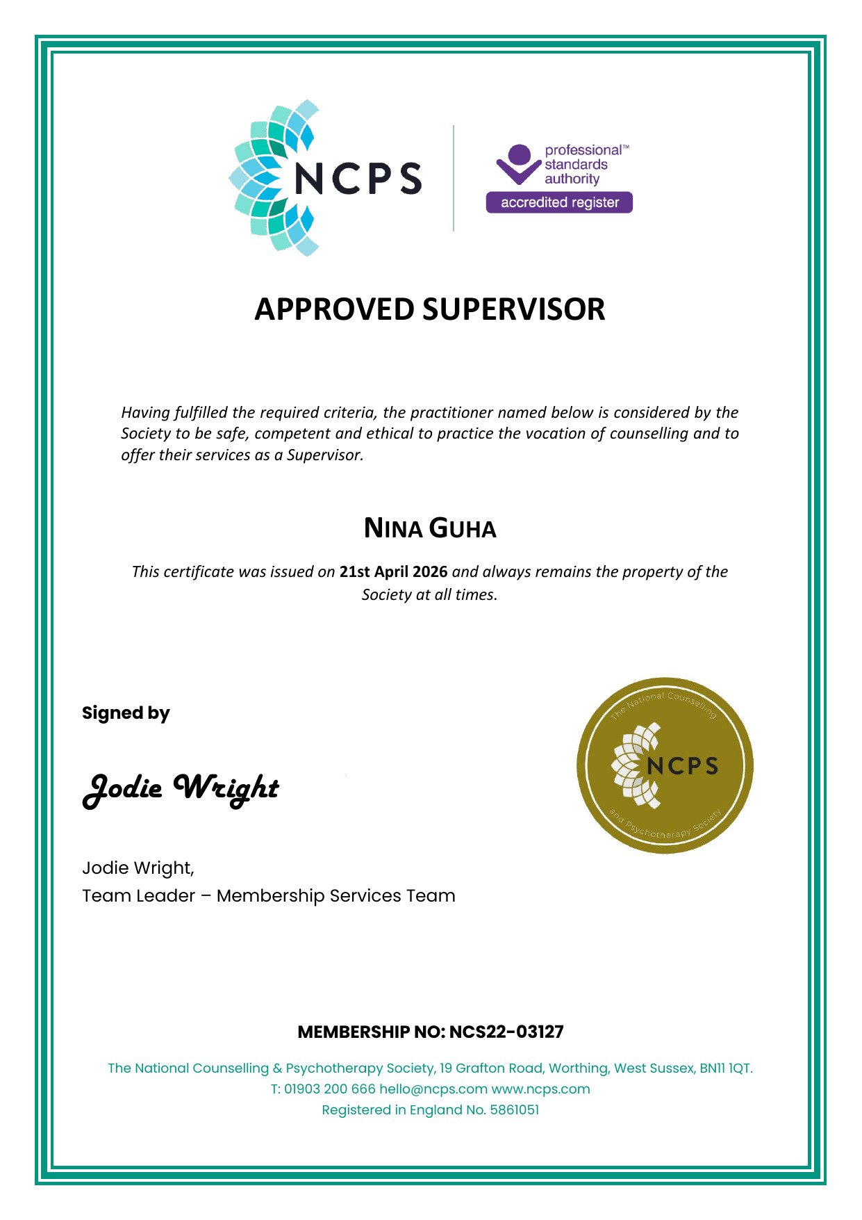 Training Document - Nina Guha