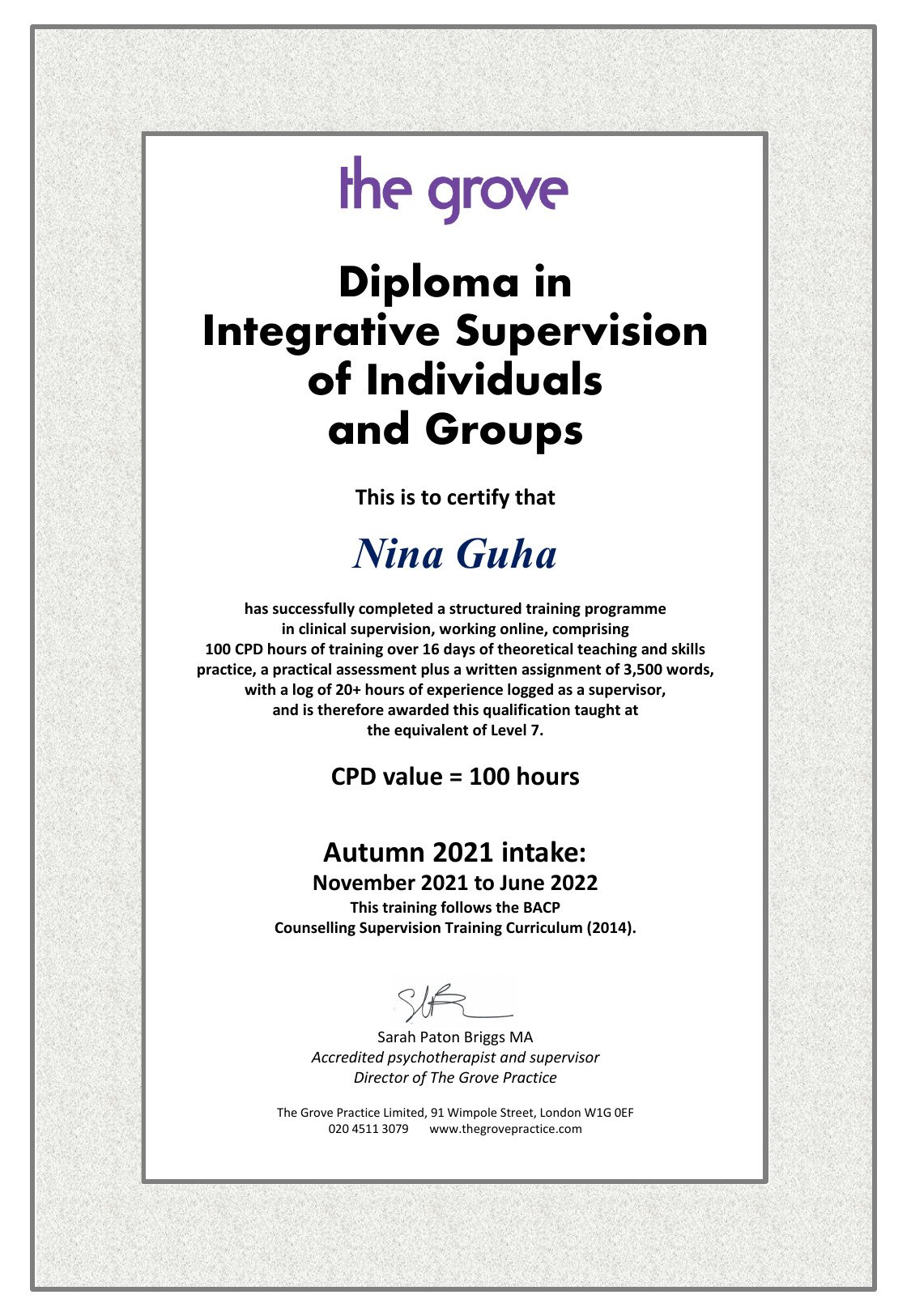 Training Document - Nina Guha